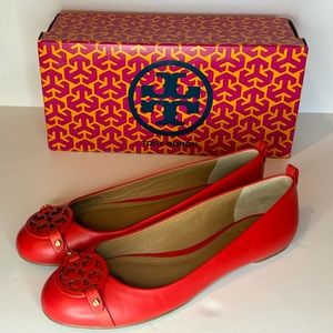 NEW Tory Burch Gabriel Flat - Exotic Red - Size 8M